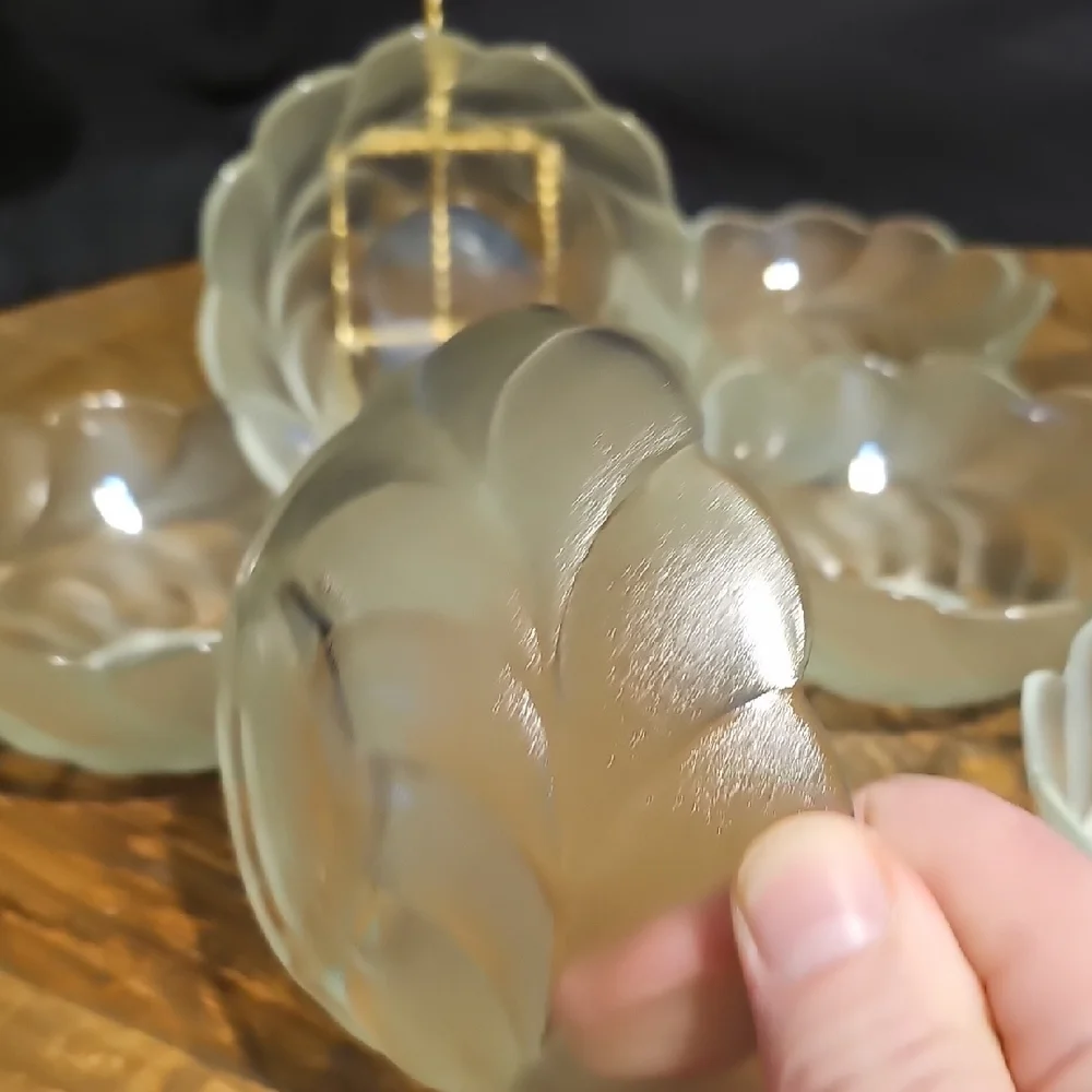 Elegant Frosted Glass Bowl Set - 6 Total